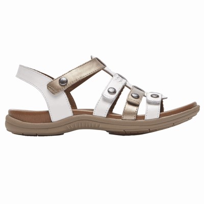 Rockport Cobb Hill Rubey T-Strap Sandalen Damen Weiß ZLX-083145